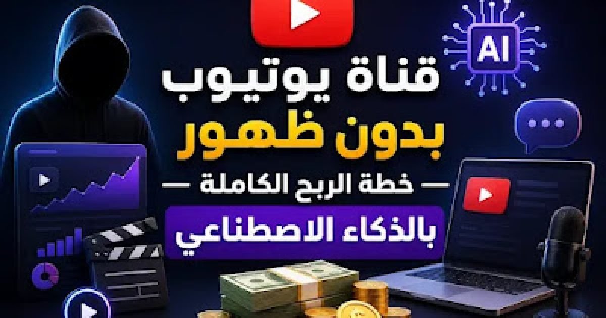 قناة يوتيوب بدون ظهور: خطة الربح الكاملة بالذكاء الاصطناعي