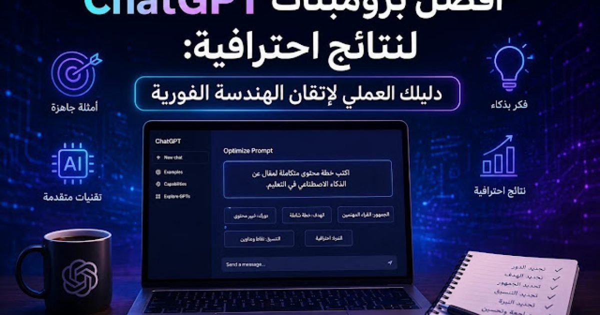 أفضل برومبتات ChatGPT لنتائج احترافية: دليلك العملي لإتقان الهندسة الفورية