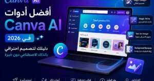 واجهة Canva مع أدوات تصميم بالذكاء الاصطناعي