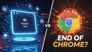 رسم مقارنة بين ChatGPT Atlas ومتصفح Chrome