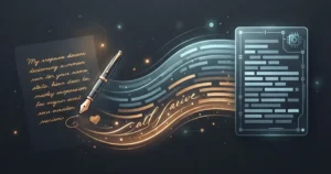 نص آلي متصلب الأسطر يتحول إلى كتابة عضوية دافئة بلمسة قلم حبر