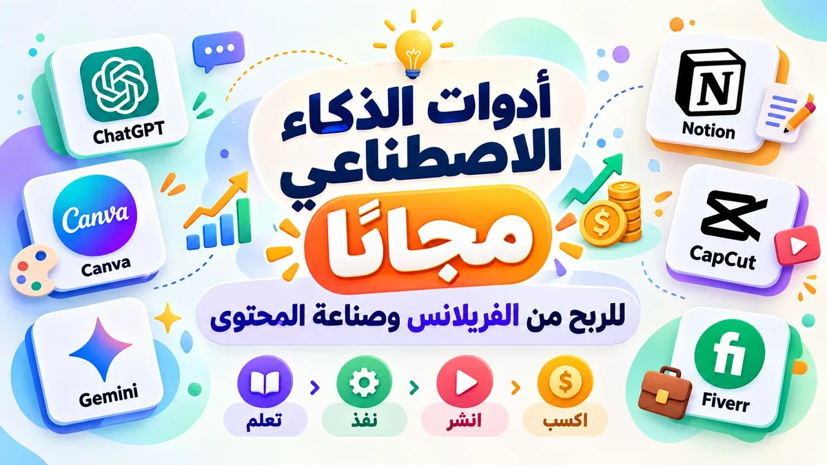 دليل استخدام أدوات الذكاء الاصطناعي مجانا من أكاديمية النخيلي للربح من العمل الحر