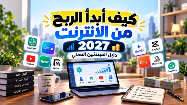 شخص يعمل على حاسوبه الشخصي لتعلم كيف ابدأ الربح من الانترنت مع أكاديمية النخيلي