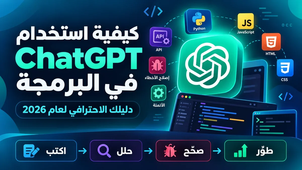 شخص يستخدم الذكاء الاصطناعي في البرمجة مع أكاديمية النخيلي