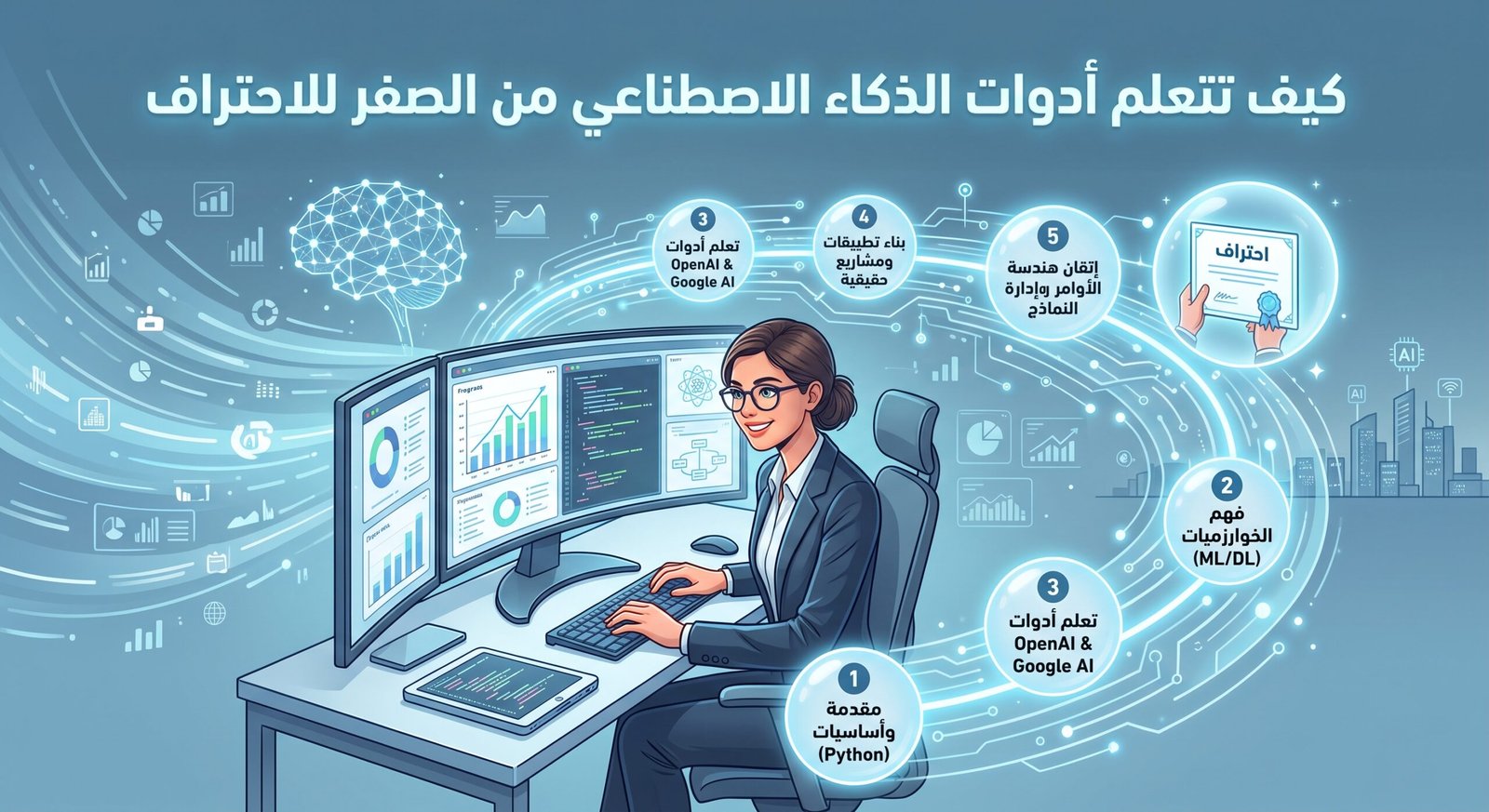 كيف اتعلم ادوات الذكاء الاصطناعي من الصفر للاحتراف مقدمة من أكاديمية النخيلي