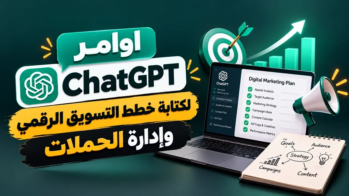 اوامر chat gpt لتخطيط التسويق الرقمي والحملات الإعلانية باحترافية عبر أكاديمية النخيلي