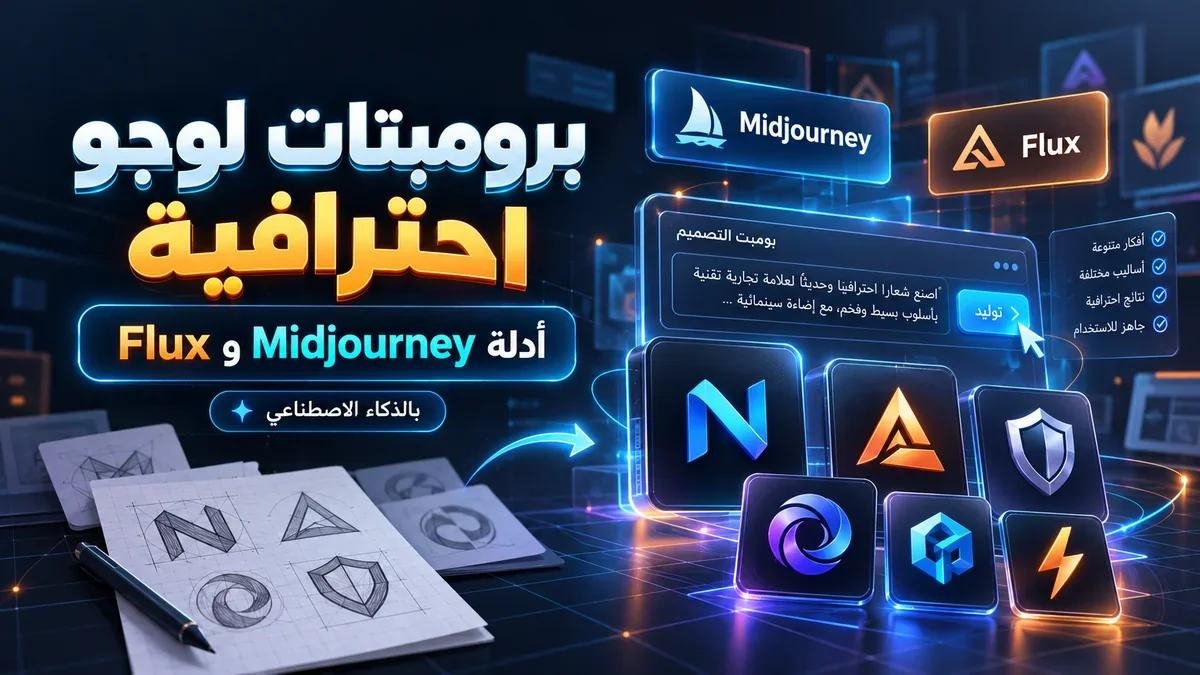 برومبتات تصميم لوجو بالذكاء الاصطناعي - أكاديمية النخيلي