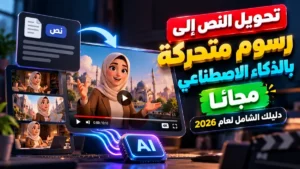 شرح طريقة تحويل النص إلى رسوم متحركة ذكاء اصطناعي مجانا عبر أدوات أكاديمية النخيلي