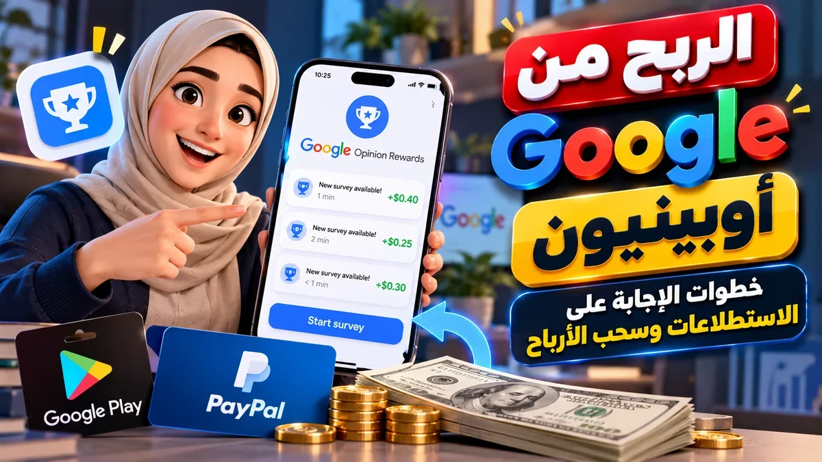 شرح الربح من جوجل اوبينيون وسحب الأرباح عبر أكاديمية النخيلي
