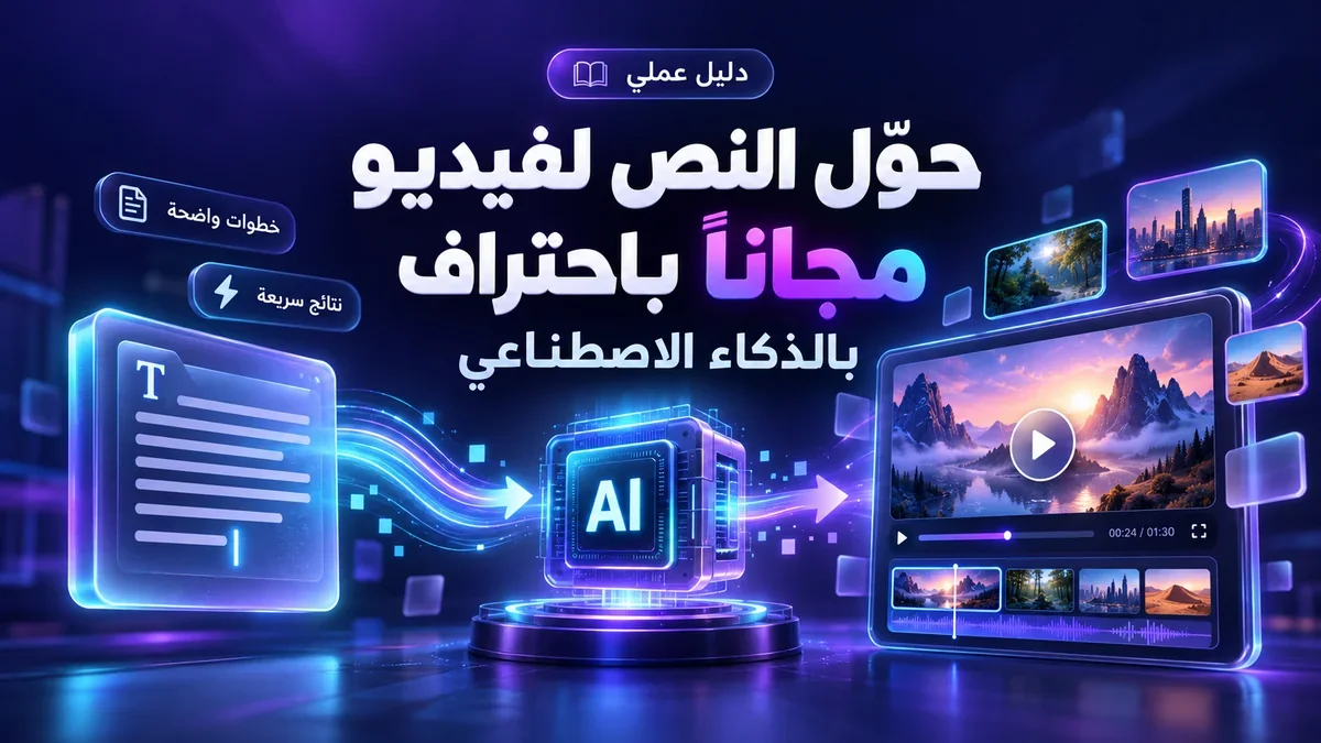 أفضل أدوات تحويل النص إلى فيديو بالذكاء الاصطناعي مجانا على موقع أكاديمية النخيلي