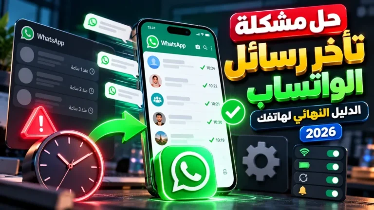 حل مشكلة تأخر رسائل الواتساب في أكاديمية النخيلي