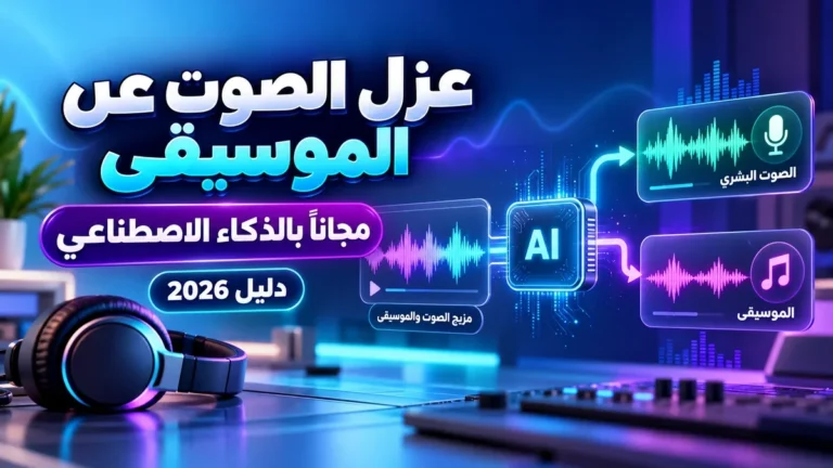 شرح عزل الصوت عن الموسيقى بالذكاء الاصطناعي مجانا عبر منصة أكاديمية النخيلي