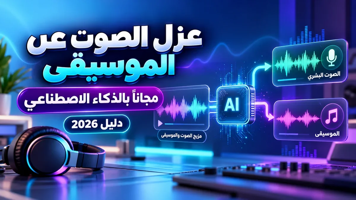 شرح عزل الصوت عن الموسيقى بالذكاء الاصطناعي مجانا عبر منصة أكاديمية النخيلي
