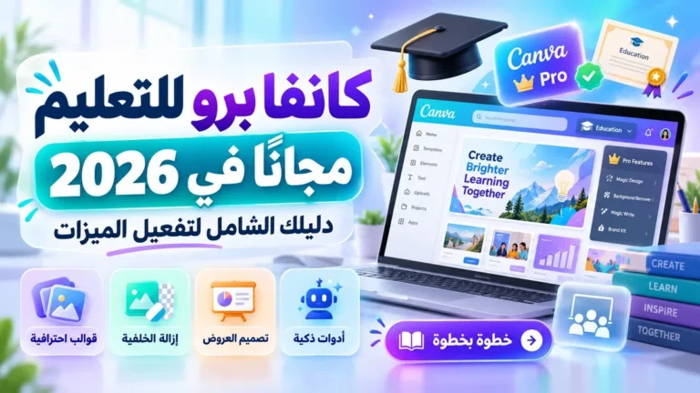طالب يستخدم كانفا برو للتعليم مجانا من أكاديمية النخيلي