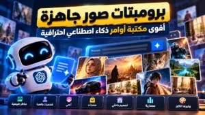 برومبتات صور جاهزة ومجربة لتصميمات الذكاء الاصطناعي في أكاديمية النخيلي
