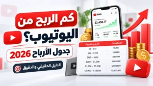 كم الربح من اليوتيوب جدول الأرباح الحقيقي والدقيق على أكاديمية النخيلي